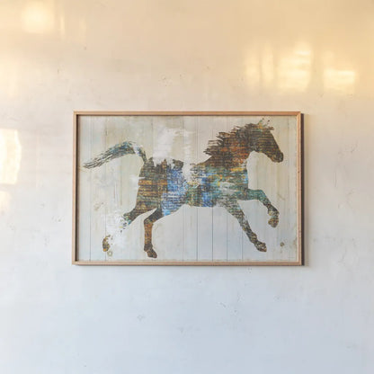 Free Spirit I by Sue Schlabach. shown as a paper print in a natural frame. Available as a archival giclee rolled canvas, fine art paper, or poster print. SKU 36514i.