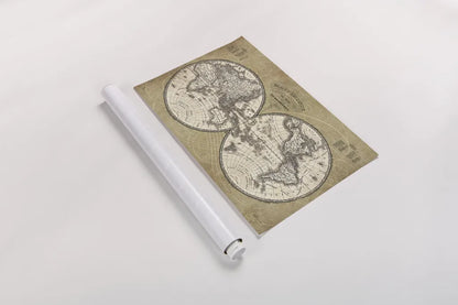 French World Map I by Sue Schlabach. shown as a rolled paper print. Available as archival giclee rolled canvas, fine art paper, or poster print. SKU 13225i.