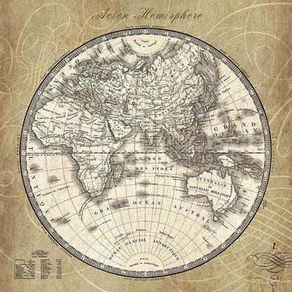 French World Map II by Sue Schlabach. SKU 13226a. Archival Giclee Fine art print for wall decor.