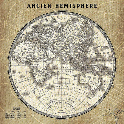 French World Map II by Sue Schlabach. SKU 15689a. Archival Giclee Fine art print for wall decor.