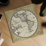French World Map III by Sue Schlabach. Shown as a detailed flat fine art print, highlighting archival giclee quality. Available as an archival giclee rolled canvas, fine art paper, or poster print. SKU 13227a.