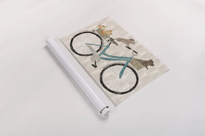 Frenchie Ride by Sue Schlabach. shown as a rolled paper print. Available as archival giclee rolled canvas, fine art paper, or poster print. SKU 30983i.