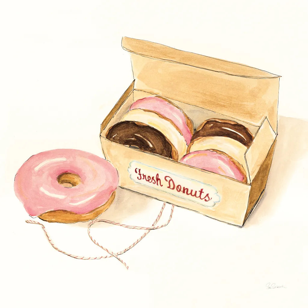 Fresh Donuts by Sue Schlabach. SKU 100843a. Archival Giclee Fine art print for wall decor.