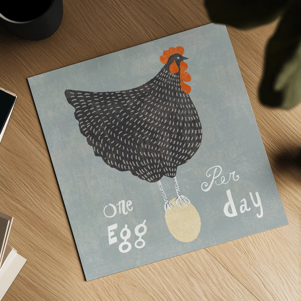 Fresh Eggs I by Sue Schlabach. Shown as a detailed flat fine art print, highlighting archival giclee quality. Available as an archival giclee rolled canvas, fine art paper, or poster print. SKU 31007a.