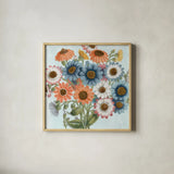 Fresh Midsummer I by Sue Schlabach. Shown in a natural wood glass frame for a timeless modern aesthetic. Available as an archival giclee rolled canvas, fine art paper, or poster print. SKU 55326a.