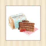 Gateau Chocolate on Stripes by Sue Schlabach. SKU 100846a. Archival Giclee Fine art print for wall decor.