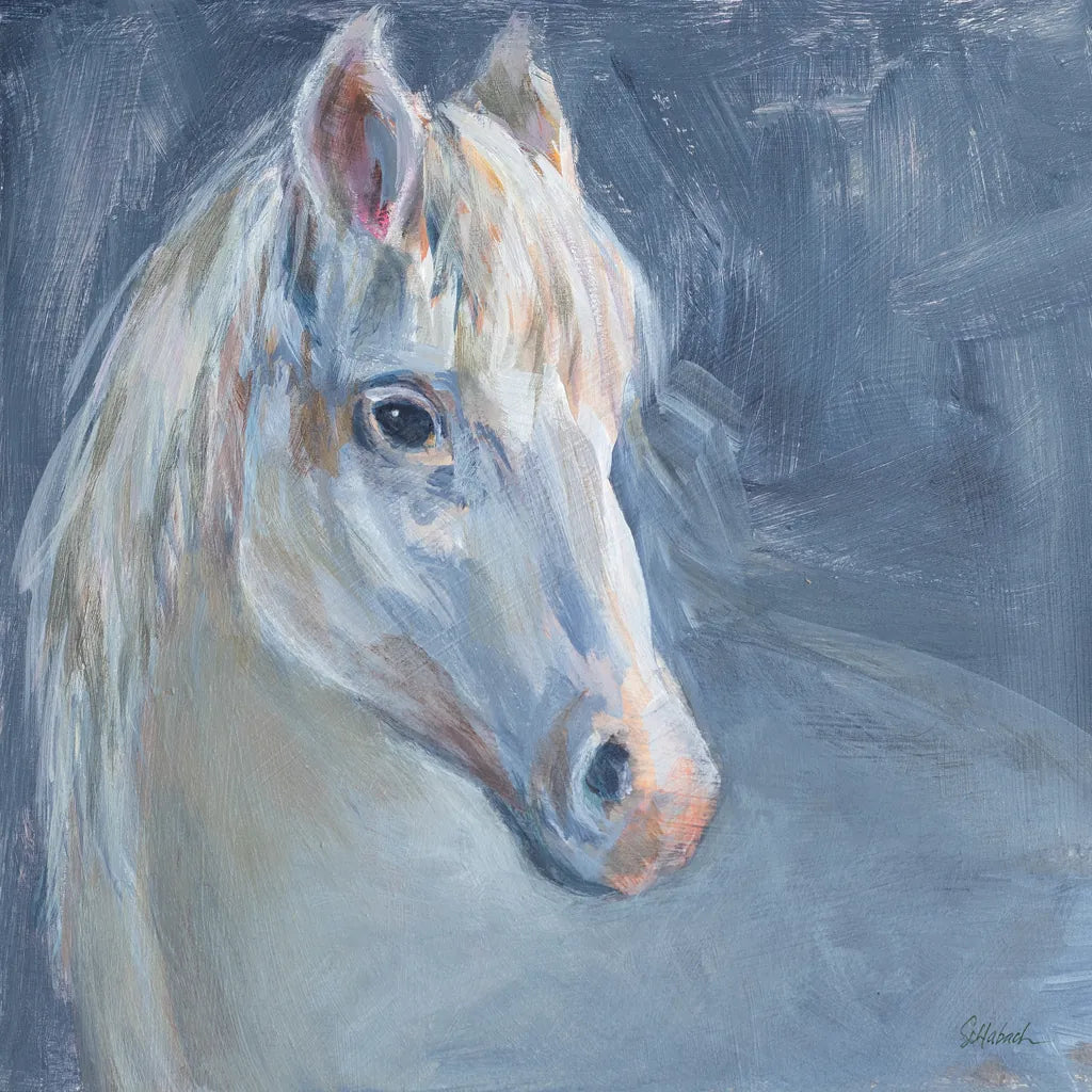 Gentle Gray Horse by Sue Schlabach. SKU 84820a. Archival Giclee Fine art print for wall decor.