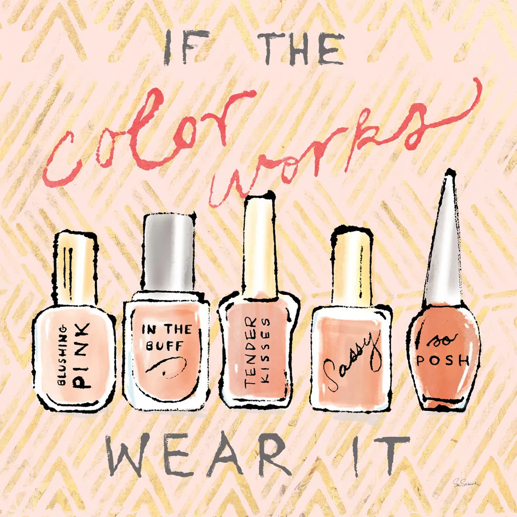 Geo Beauty and Sass I - Wear It by Sue Schlabach. SKU 39693a. Archival Giclee Fine art print for wall decor.