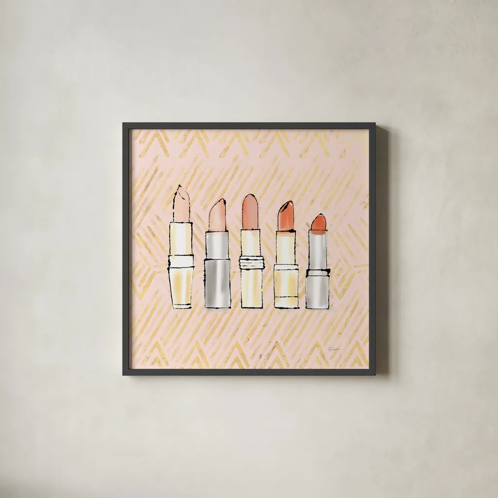 Geo Beauty and Sass II by Sue Schlabach. Shown in a sleek black glass frame for a contemporary gallery look. Available as an archival giclee rolled canvas, fine art paper, or poster print. SKU 39652a.