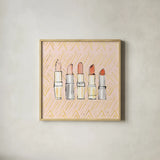 Geo Beauty and Sass II by Sue Schlabach. Shown in a natural wood glass frame for a timeless modern aesthetic. Available as an archival giclee rolled canvas, fine art paper, or poster print. SKU 39652a.