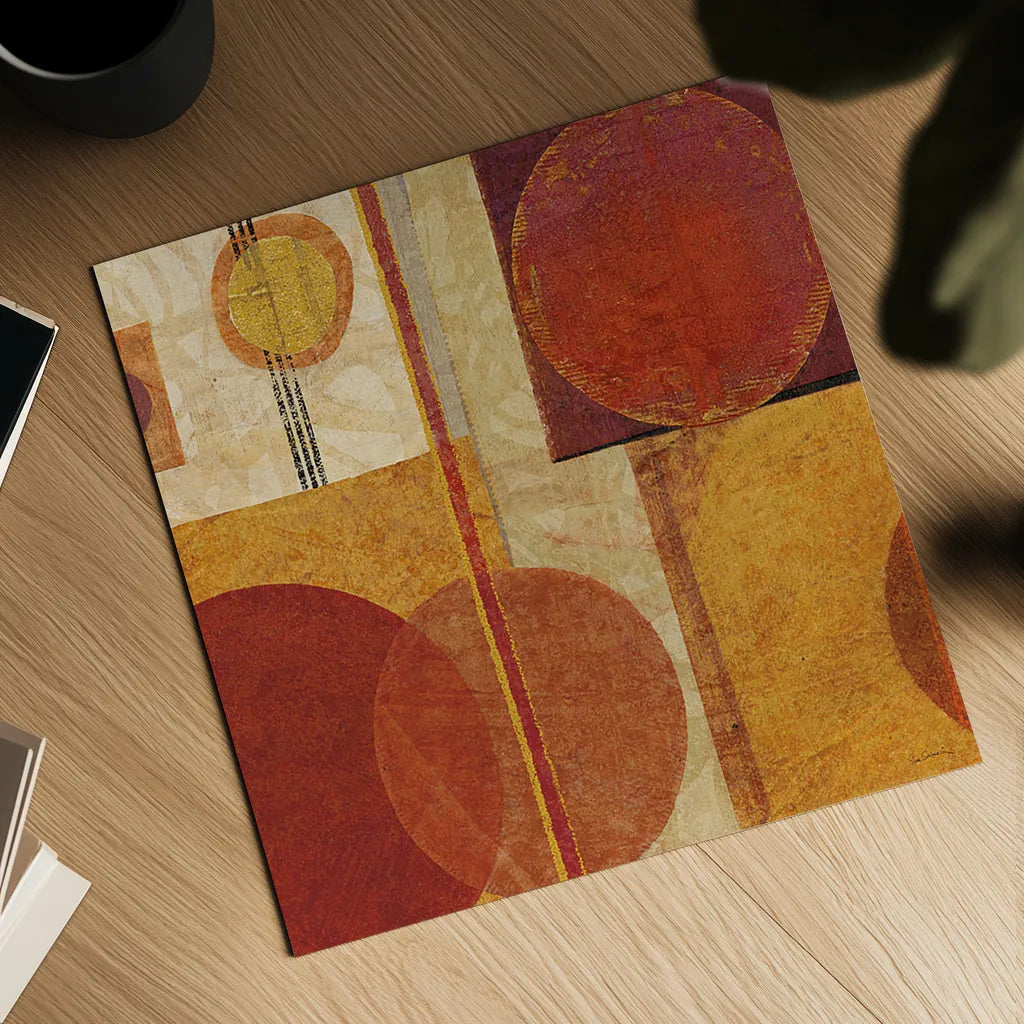 Geo Tea I by Sue Schlabach. Shown as a detailed flat fine art print, highlighting archival giclee quality. Available as an archival giclee rolled canvas, fine art paper, or poster print. SKU 4930a.