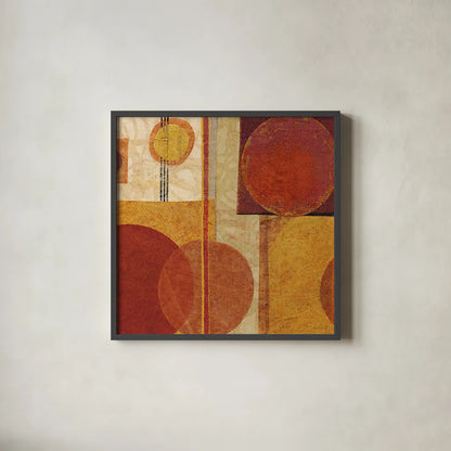 Geo Tea I by Sue Schlabach. Shown in a sleek black glass frame for a contemporary gallery look. Available as an archival giclee rolled canvas, fine art paper, or poster print. SKU 4930a.