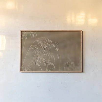 Golden Grasses I by Sue Schlabach. shown as a paper print in a natural frame. Available as a archival giclee rolled canvas, fine art paper, or poster print. SKU 82863i.