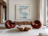 Good Brew VI by Sue Schlabach. Shown as extra-large giant wall art in a modern living room. Available as an archival giclee rolled canvas, fine art paper, or poster print. SKU 25048a.