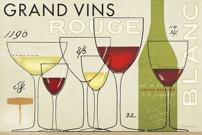 Grand Vins by Sue Schlabach. SKU 31789i. Archival Giclee Fine art print for wall decor.