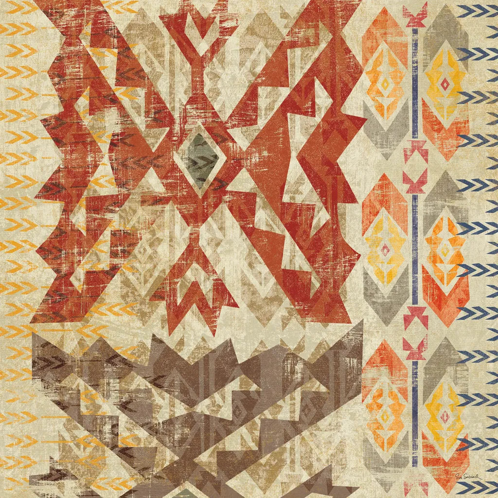 Grasslands Tapestry Red by Sue Schlabach. SKU 44594a. Archival Giclee Fine art print for wall decor.