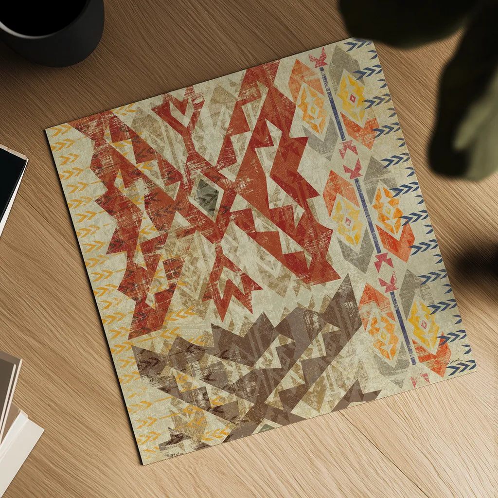 Grasslands Tapestry Red by Sue Schlabach. Shown as a detailed flat fine art print, highlighting archival giclee quality. Available as an archival giclee rolled canvas, fine art paper, or poster print. SKU 44594a.