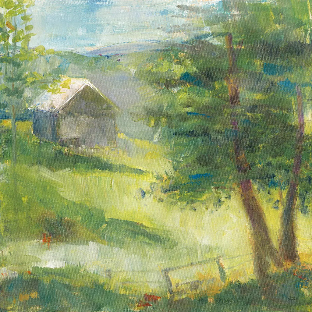 Gray Barn by Sue Schlabach. SKU 35341a. Archival Giclee Fine art print for wall decor.