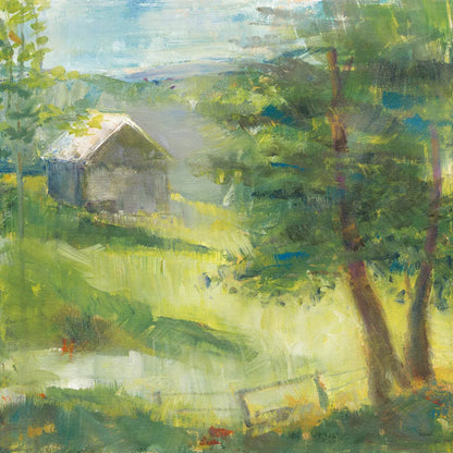 Gray Barn by Sue Schlabach. SKU 35341a. Archival Giclee Fine art print for wall decor.