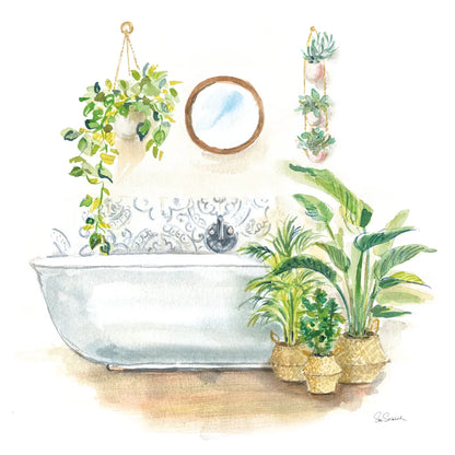 Greenery Bath II by Sue Schlabach. SKU 57650a. Archival Giclee Fine art print for wall decor.