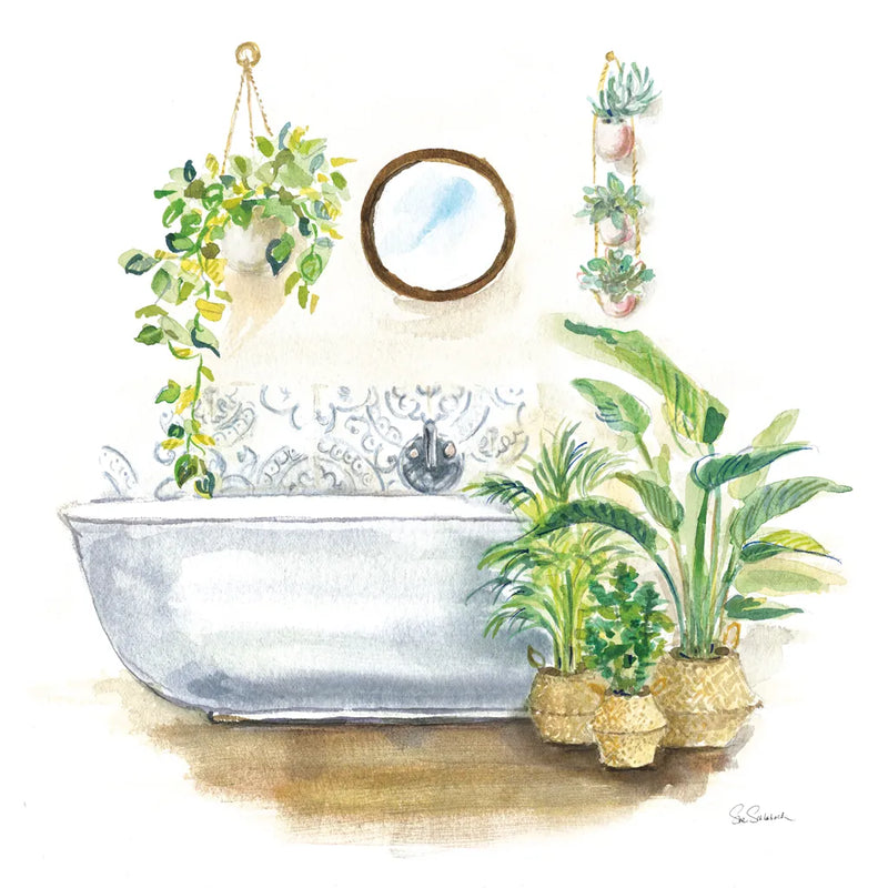 Greenery Bath Wood II by Sue Schlabach. SKU 62386a. Archival Giclee Fine art print for wall decor.