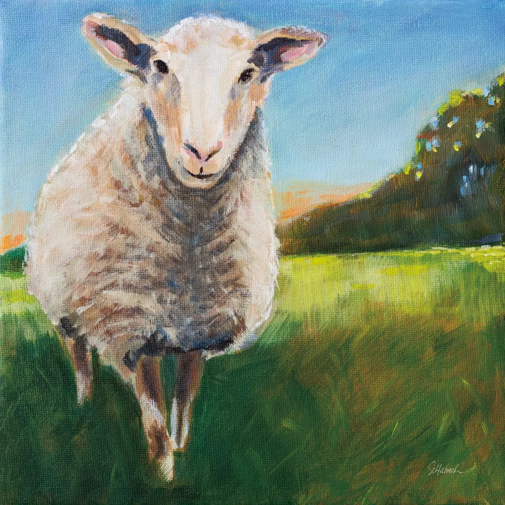 Head of the Flock by Sue Schlabach. SKU 89526a. Archival Giclee Fine art print for wall decor.