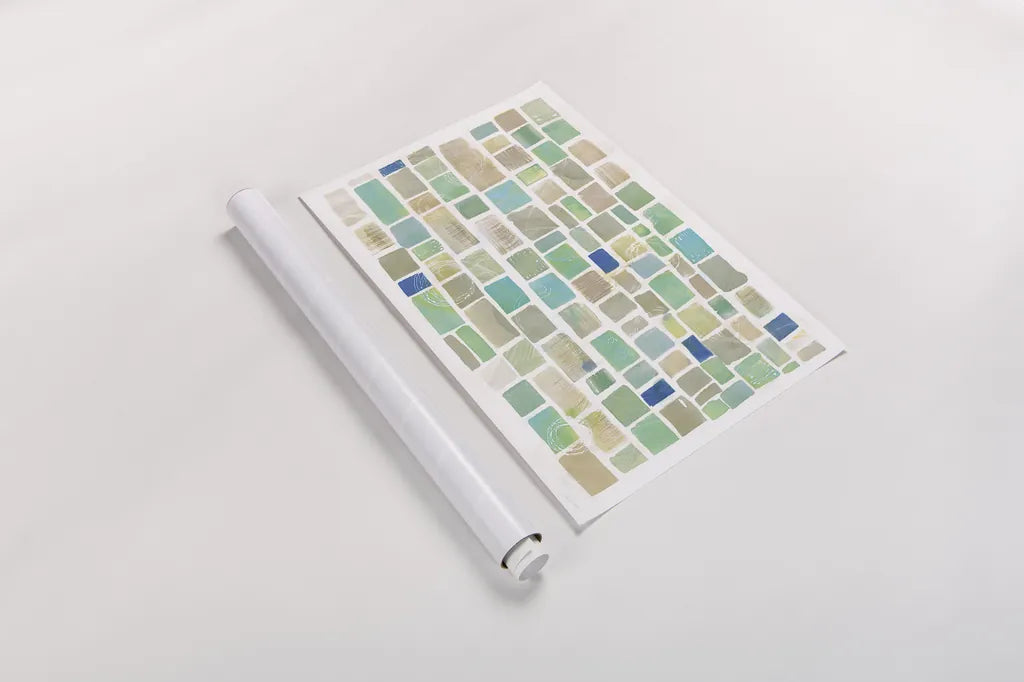 High Windows I Blue by Sue Schlabach. shown as a rolled paper print. Available as archival giclee rolled canvas, fine art paper, or poster print. SKU 28792i.