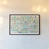 High Windows I Blue by Sue Schlabach. shown as a paper print in a black flame. Available as a archival giclee rolled canvas, fine art paper, or poster print. SKU 28792i.