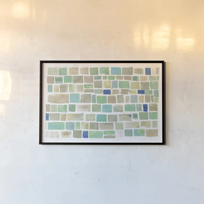 High Windows I Blue by Sue Schlabach. shown as a paper print in a black flame. Available as a archival giclee rolled canvas, fine art paper, or poster print. SKU 28792i.