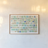 High Windows I Blue by Sue Schlabach. shown as a paper print in a natural frame. Available as a archival giclee rolled canvas, fine art paper, or poster print. SKU 28792i.