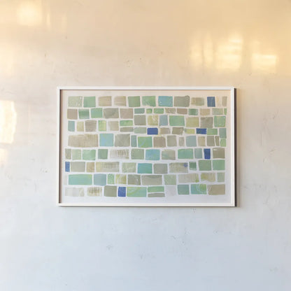 High Windows I Blue by Sue Schlabach. shown as a paper print in a white frame. Available as a archival giclee rolled canvas, fine art paper, or poster print. SKU 28792i.