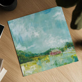 Horizon Farm by Sue Schlabach. Shown as a detailed flat fine art print, highlighting archival giclee quality. Available as an archival giclee rolled canvas, fine art paper, or poster print. SKU 35340a.
