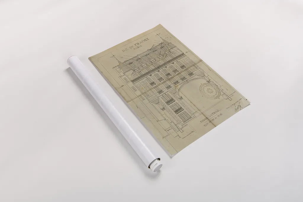 Ile de Paris Quai Henri II v2 by Sue Schlabach. shown as a rolled paper print. Available as archival giclee rolled canvas, fine art paper, or poster print. SKU 44866h.