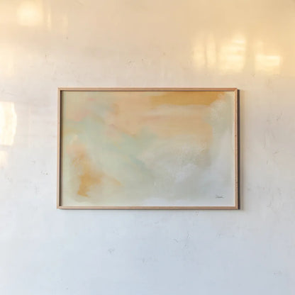 In the Pink by Sue Schlabach. shown as a paper print in a natural frame. Available as a archival giclee rolled canvas, fine art paper, or poster print. SKU 67144i.