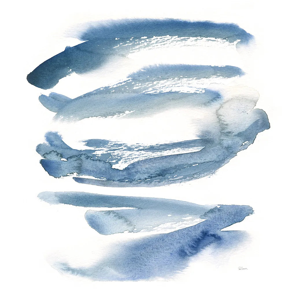 Indigo Waves by Sue Schlabach. SKU 30246a. Archival Giclee Fine art print for wall decor.