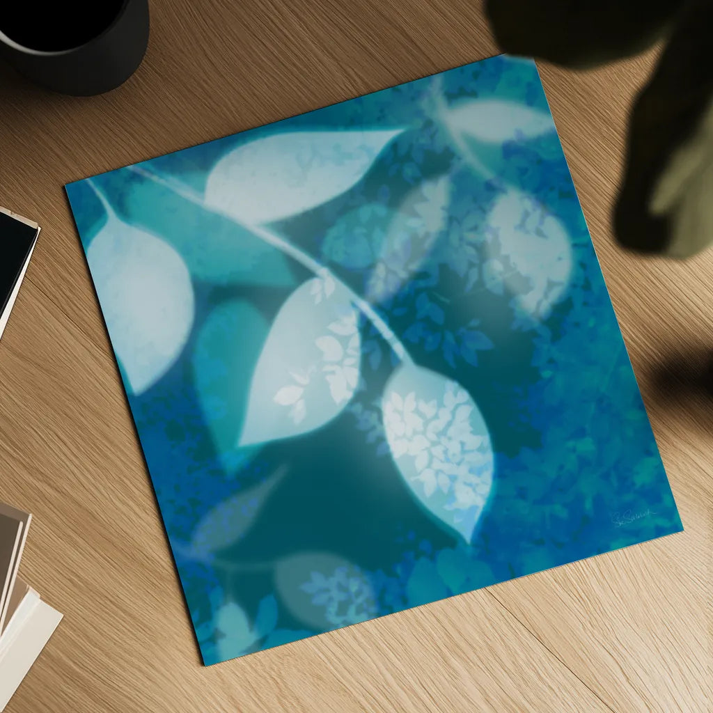 Ink Leaves I by Sue Schlabach. Shown as a detailed flat fine art print, highlighting archival giclee quality. Available as an archival giclee rolled canvas, fine art paper, or poster print. SKU 32439a.