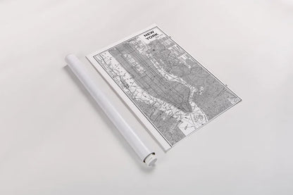 Inverted New York Map by Sue Schlabach. shown as a rolled paper print. Available as archival giclee rolled canvas, fine art paper, or poster print. SKU 70219h.