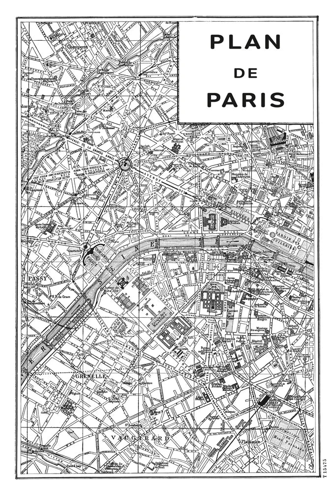Inverted Paris Map by Sue Schlabach. SKU 70218h. Archival Giclee Fine art print for wall decor.