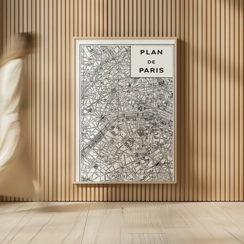 Inverted Paris Map by Sue Schlabach. shown as over sized large wall art. Available as an archival giclee rolled canvas, fine art paper, or poster print. SKU 70218h.