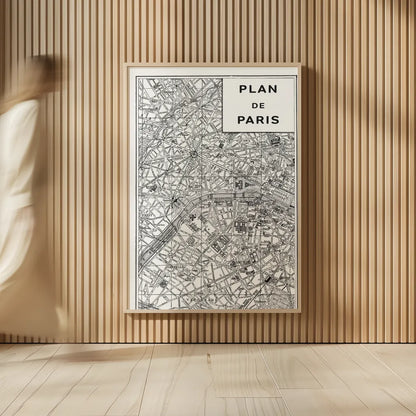 Inverted Paris Map by Sue Schlabach. shown as over sized large wall art. Available as an archival giclee rolled canvas, fine art paper, or poster print. SKU 70218h.