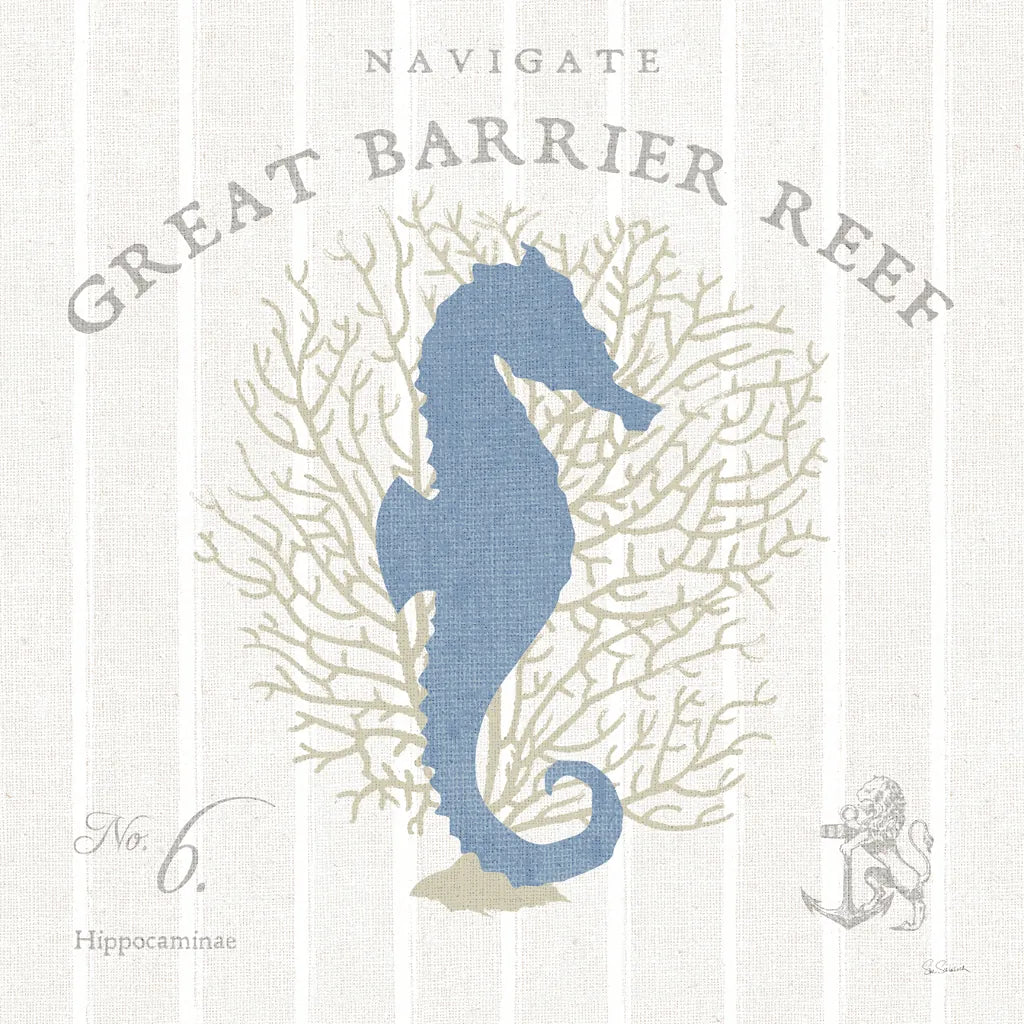 Island Findings I Blue by Sue Schlabach. SKU 87625a. Archival Giclee Fine art print for wall decor.