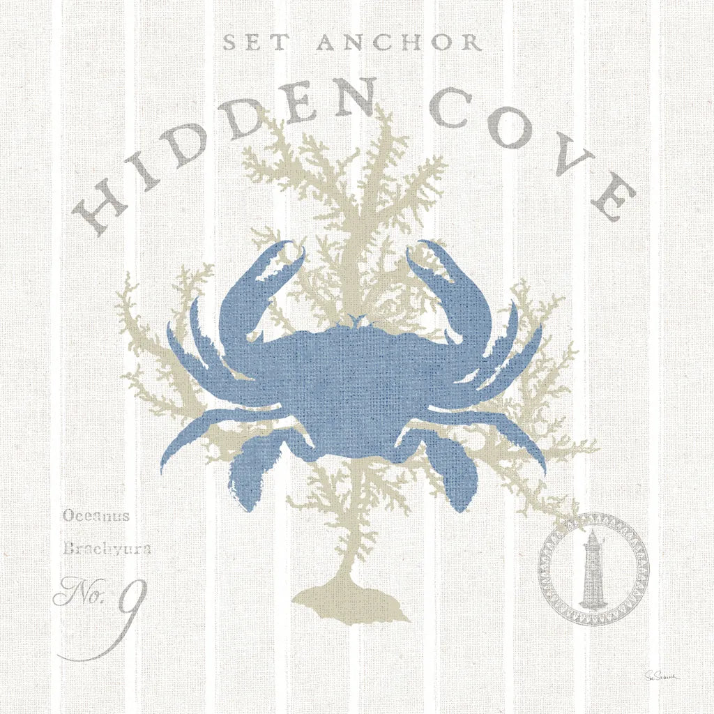 Island Findings II Blue by Sue Schlabach. SKU 87626a. Archival Giclee Fine art print for wall decor.