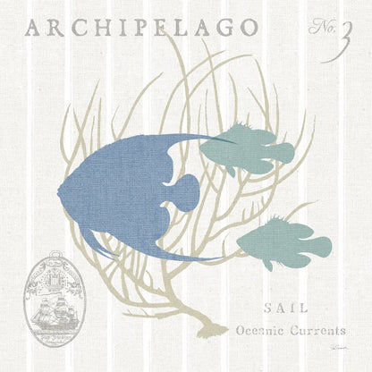 Island Findings IV Blue by Sue Schlabach. SKU 87627a. Archival Giclee Fine art print for wall decor.