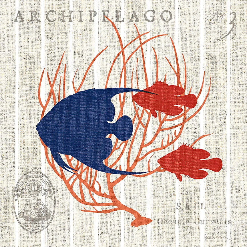 Island Findings IV Fish by Sue Schlabach. SKU 15101a. Archival Giclee Fine art print for wall decor.