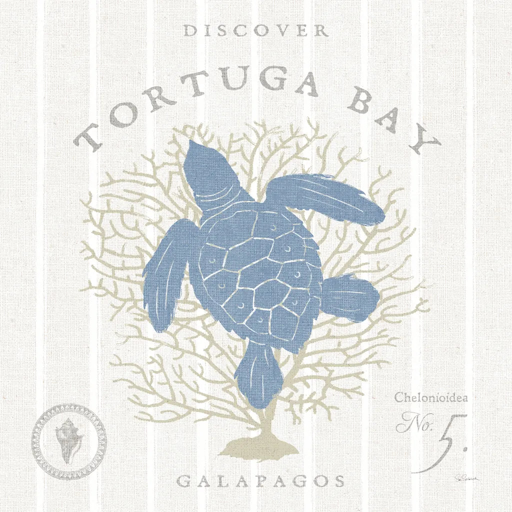 Island Findings VI Blue by Sue Schlabach. SKU 87628a. Archival Giclee Fine art print for wall decor.