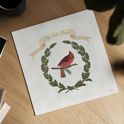 Joyful Tidings VII by Sue Schlabach. Shown as a detailed flat fine art print, highlighting archival giclee quality. Available as an archival giclee rolled canvas, fine art paper, or poster print. SKU 33832a.