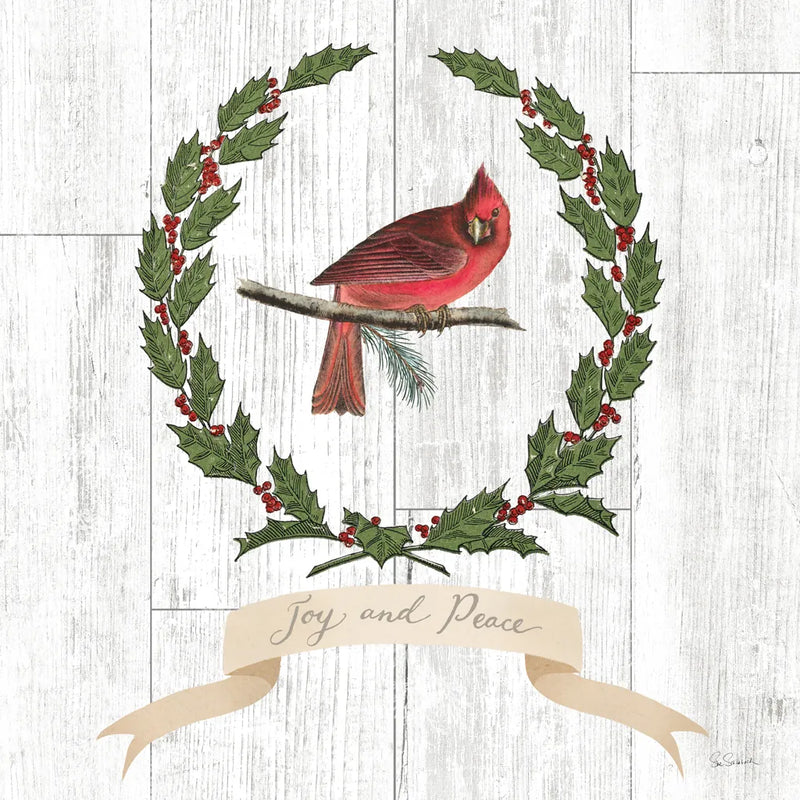 Joyful Tidings VII on Distressed Wood by Sue Schlabach. SKU 35661a. Archival Giclee Fine art print for wall decor.