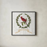 Joyful Tidings VIII on Distressed Wood by Sue Schlabach. Shown in a sleek black glass frame for a contemporary gallery look. Available as an archival giclee rolled canvas, fine art paper, or poster print. SKU 35662a.