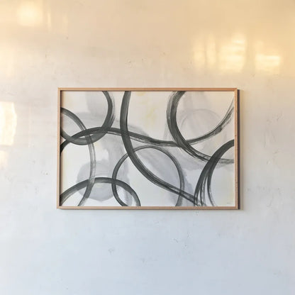 Junctions by Sue Schlabach. shown as a paper print in a natural frame. Available as a archival giclee rolled canvas, fine art paper, or poster print. SKU 30540i.