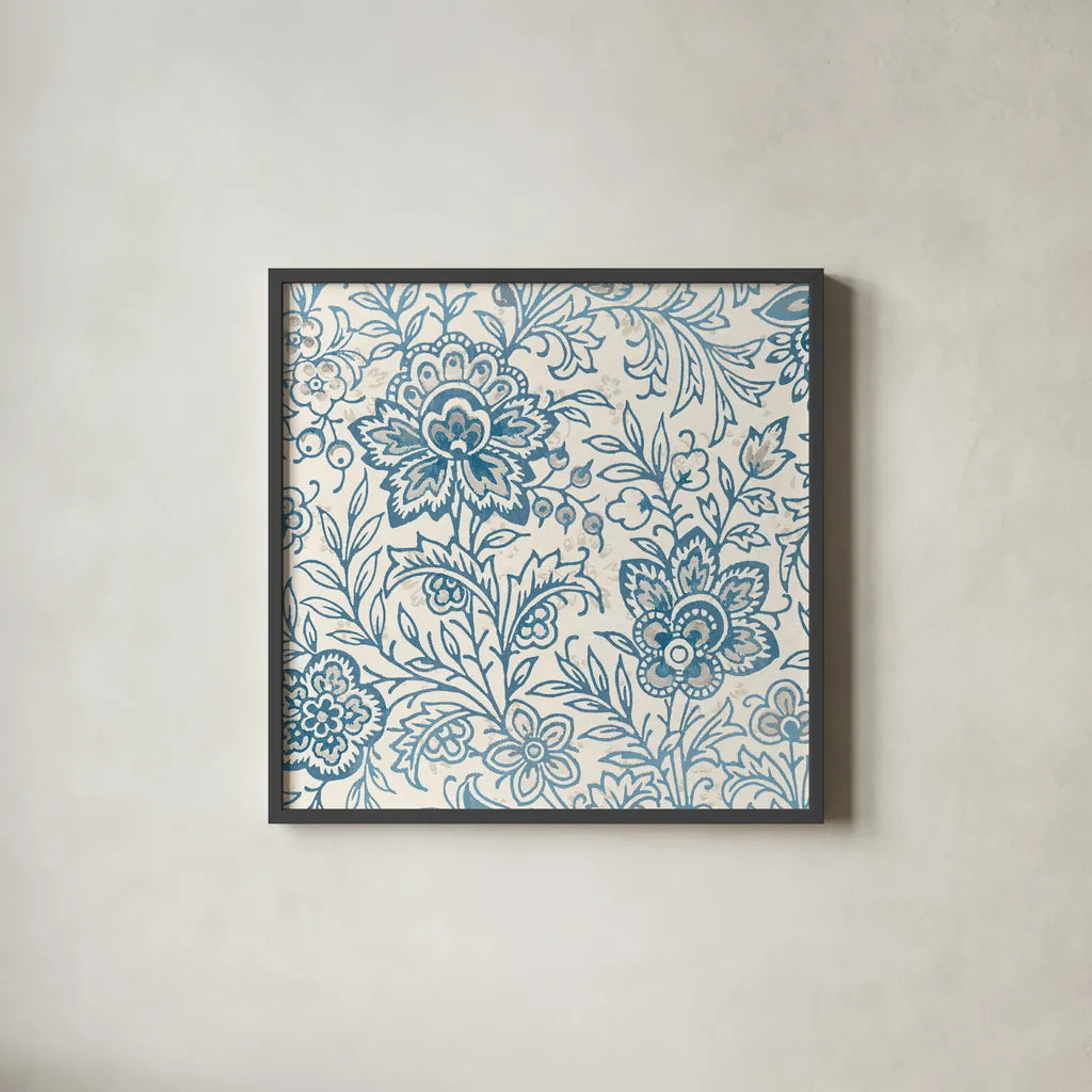 Kala II Gray by Sue Schlabach. Shown in a sleek black glass frame for a contemporary gallery look. Available as an archival giclee rolled canvas, fine art paper, or poster print. SKU 48703a.